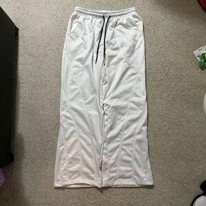 Y2K White Baggy Leg Drawstring Sweatpants